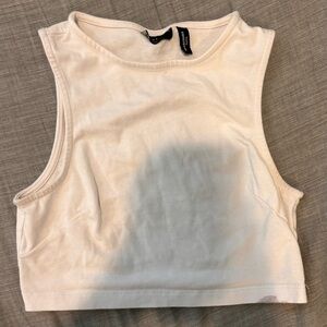 White high neck cropped tank